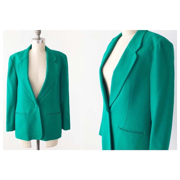 Bright Green Pendleton Blazer 100% Virgin Wool.☘️ - Picture 5 of 8